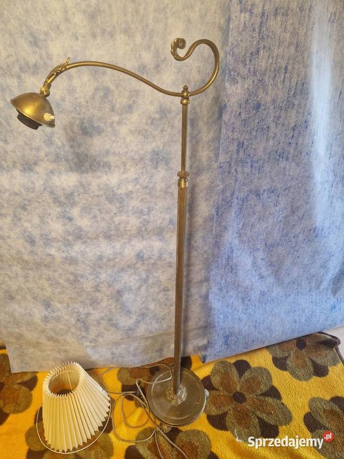Scandinavian Art Deco Brass Floor Lamp 1930s Łuków