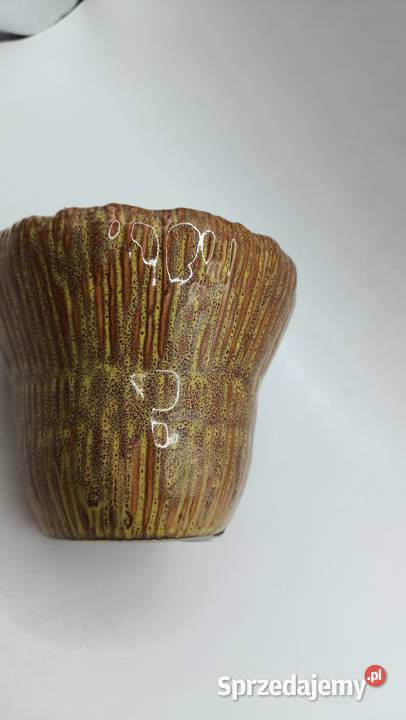 Pojemnik osłonka ceramika szkliwiona wysoka lubelskie Zamość