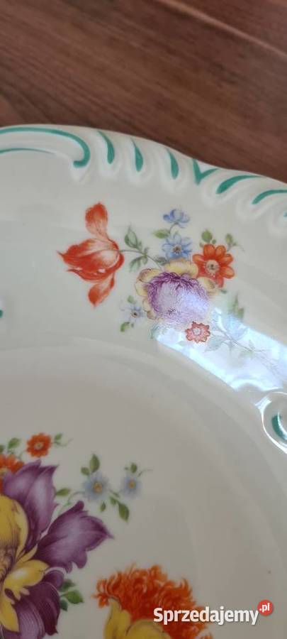 Stara porcelanowa Patera w kwiaty Schumann Gorlice