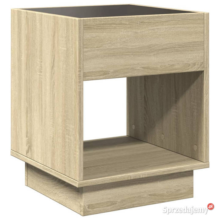 Stolik kawowy z LED Infinity dąb sonoma 40x40x50 Stoły mazowieckie Warszawa