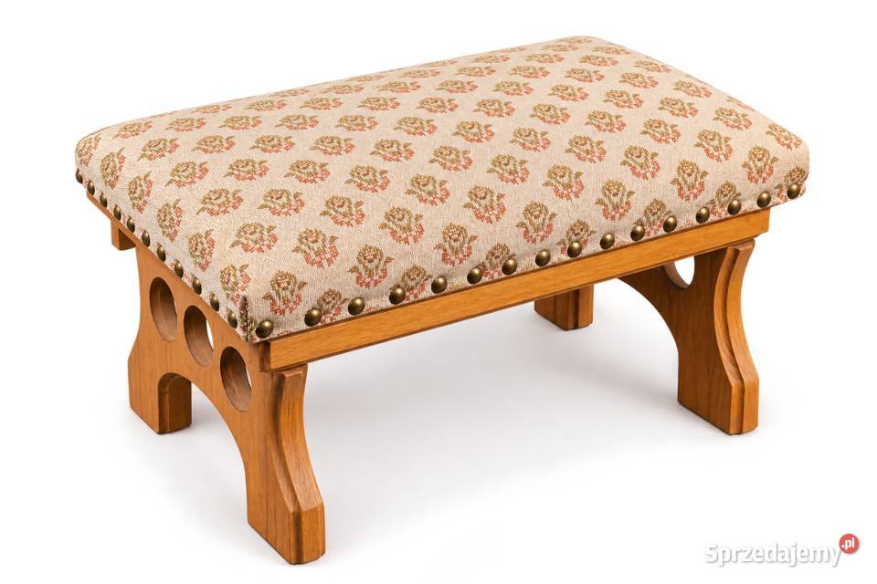 Stylowy drewniany podnóżek zydelek vintage Antyki, Sztuka, Kolekcje Poddębice