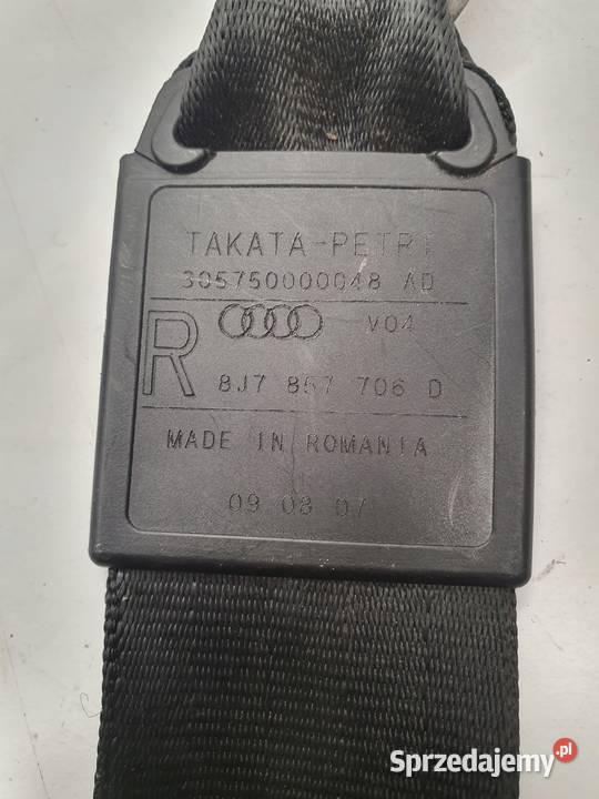 PAS BEZPIECZEŃSTWA PRAWY AUDI TT 8J 8J7857706D Części samochodowe Przystajń