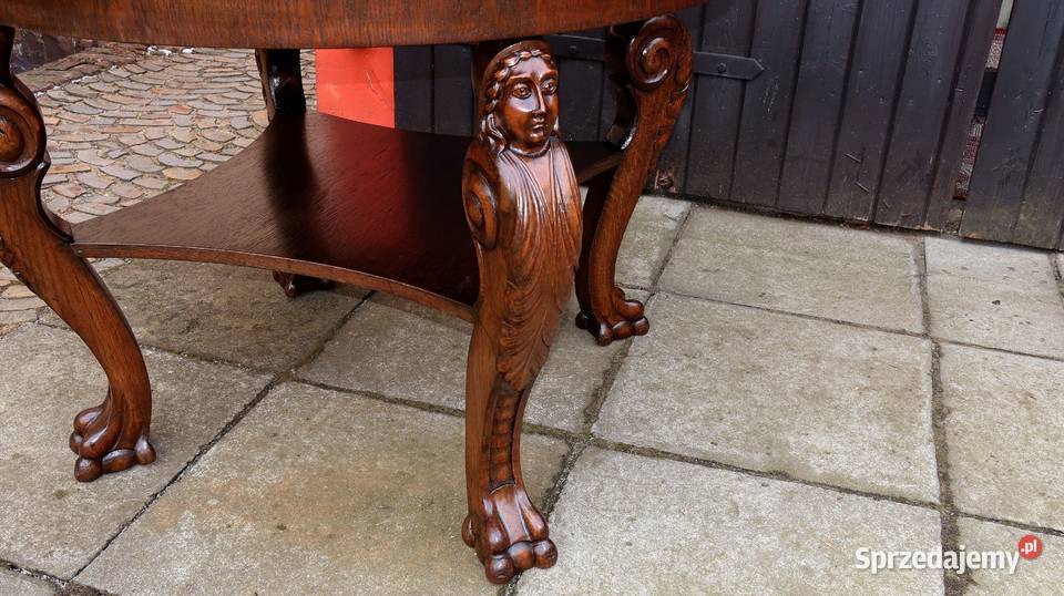 Unikatowy Neorenesansowy Stół Stolik Kawowy Dąb Meble Ziębice