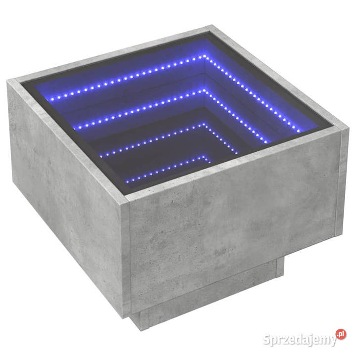 Stolik boczny z LED szarość betonu 40x40x30 Warszawa