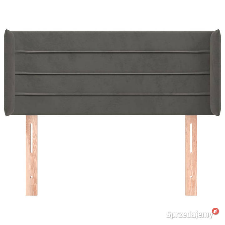 Zagłówek uszak ciemnoszary 103x16x7888 aksamit mazowieckie