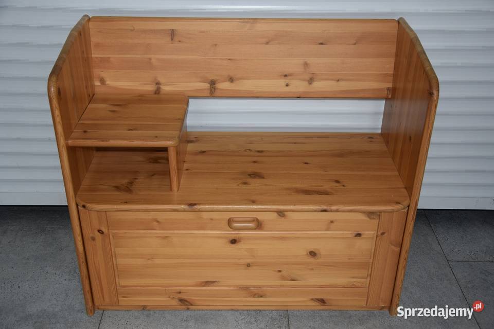 szafka na buty z siedziskiem z drewna sosnowego Olsztyn