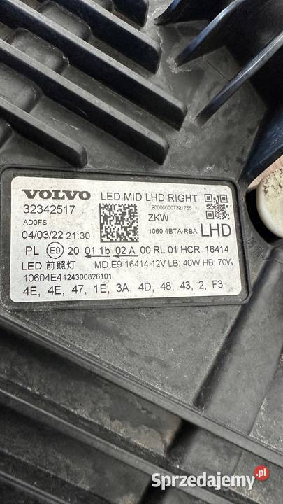 VOLVO XC60 II LIFT LAMPA PRZÓD PRZEDNIA PRAWA lubuskie Gorzów Wielkopolski sprzedam