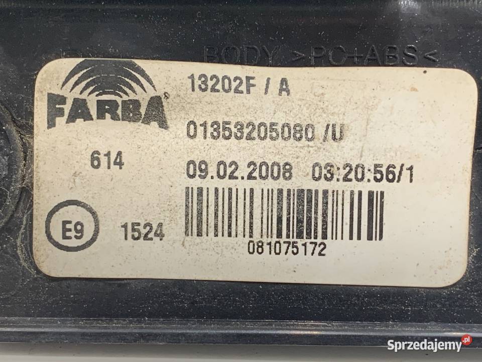 LAMPA PRAWY TYŁ FIAT FIORINO III 01353205080 sprzedam