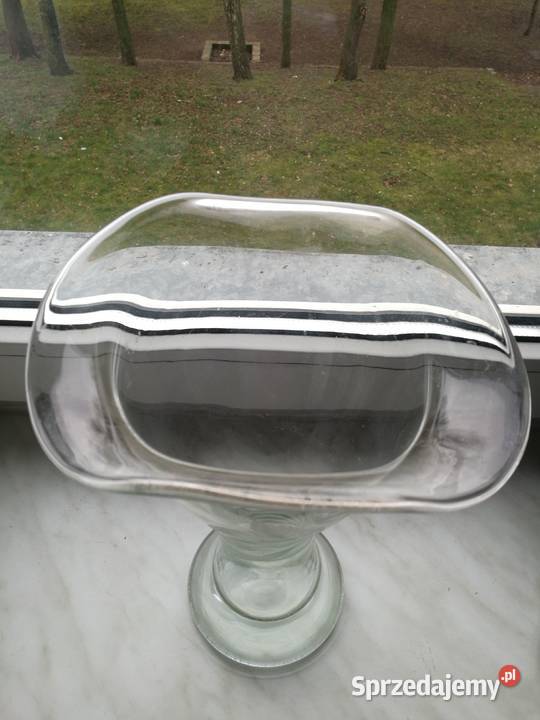 Wielki wysoki wazon prl Porcelana i szkło