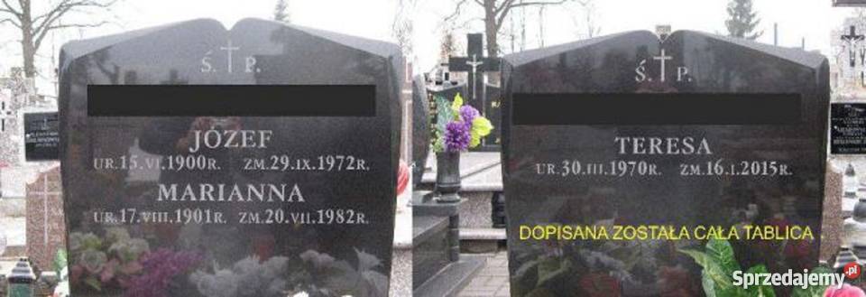 Dopisywanie literdat na nagrobkach Zabłudów