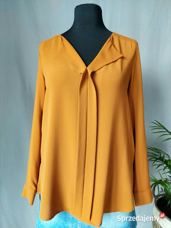 Musztardowa bluzka koszulowa damska z Rozmiar 40(L)