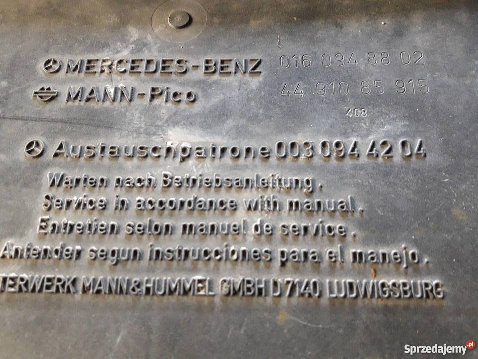 0160948802 OBUDOWA FILTRA POWIETRZA MERCEDES SK Pozostałe