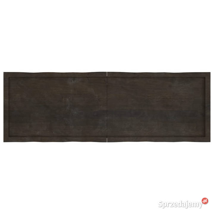 Blat ciemnobrązowy 160x50x24 drewno z naturalną