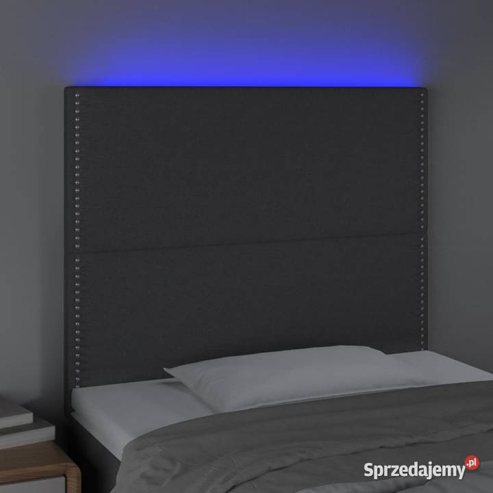 Zagłówek do łóżka z LED ciemnoszary 80x5x118128