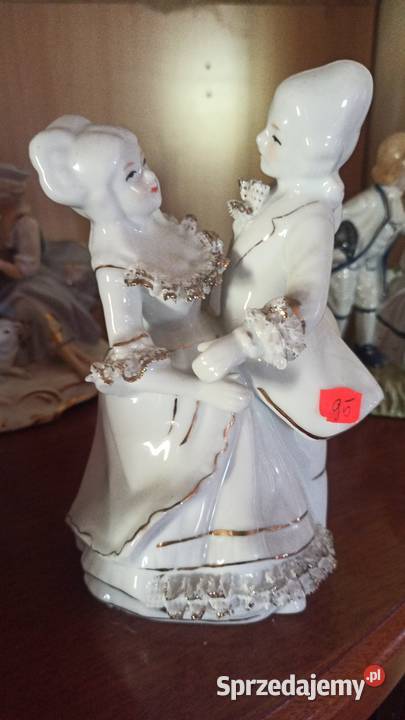 Figurka pary w tańcu Biała ze złotem Gdańsk