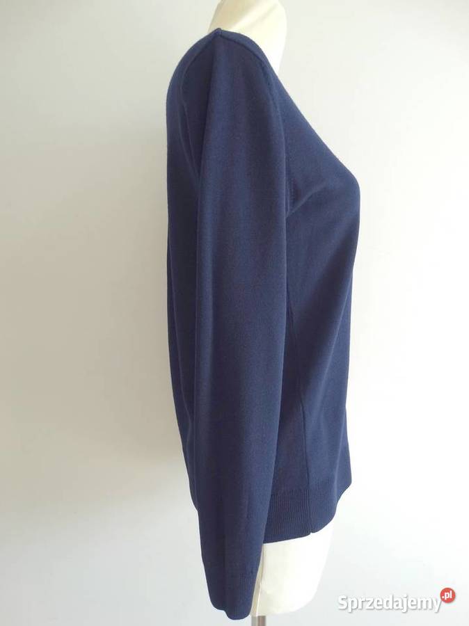 Sweter Wełniany 100 Wełna Dziewicza Pulower Crew Łomża
