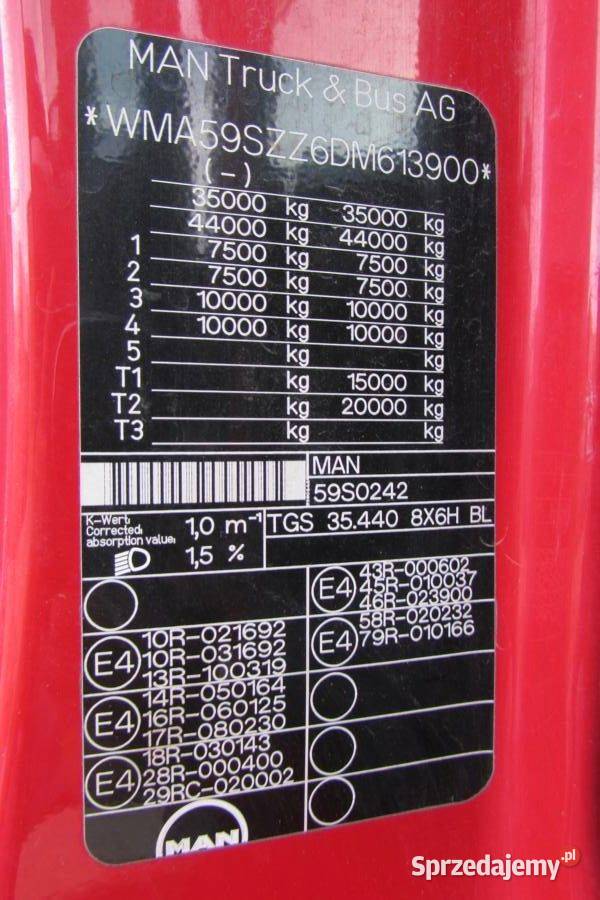 Man Tgx wywrotka 8x4 Bordmatic 460KM