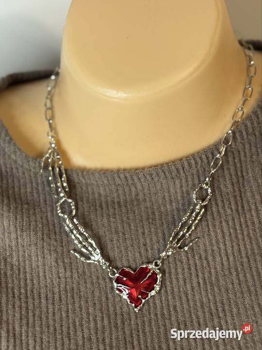 Naszyjnik z czerwonym sercem Zegarki i Biżuteria Pruszków