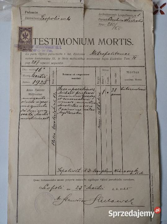 Metryki urodzin i śmierci Żory