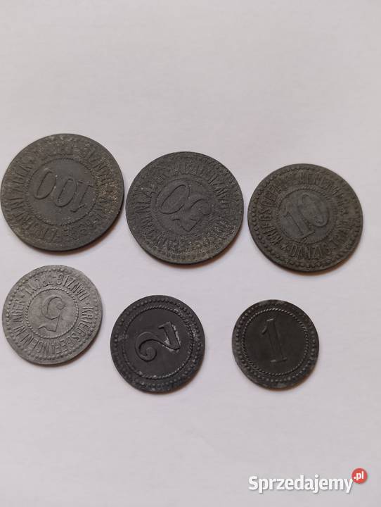 Obóz jeniecki Gdańsk Troyl zestaw 6 żetonów 1 2 Busko-Zdrój