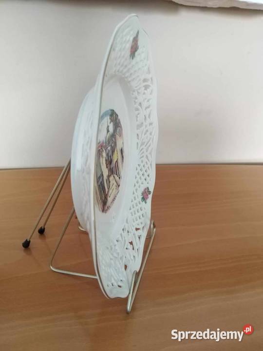 Talerz Patera Ażurowa Porcelana i szkło Wałbrzych