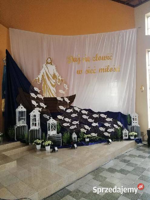 Łódź dekoracja Pierwsza Komunia ołtarz Boże wielkopolskie Dobrzyca
