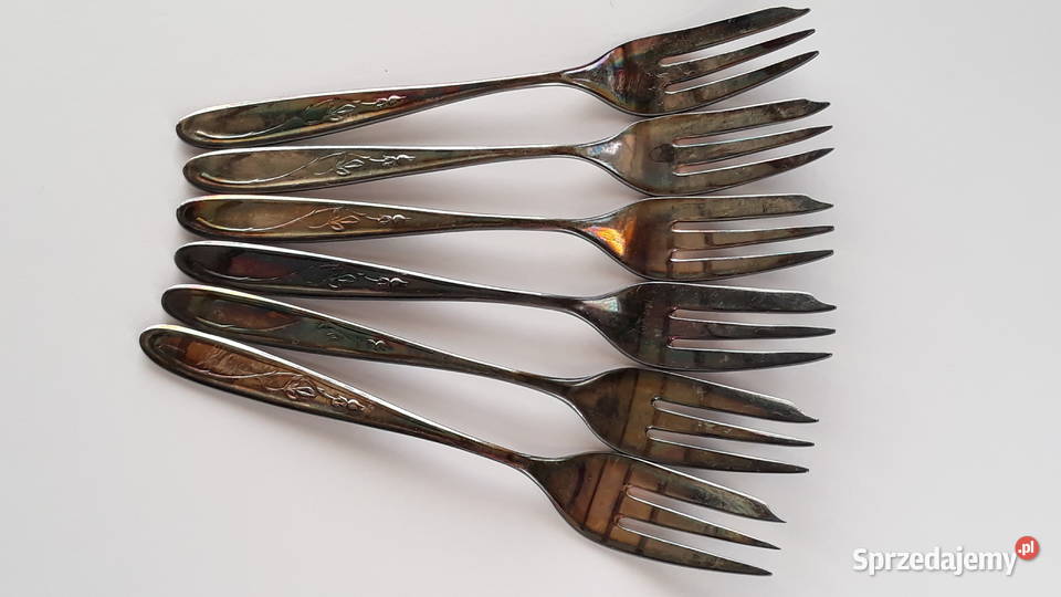 Posrebrzane widelczyki deserowe wz ANGIELSKI