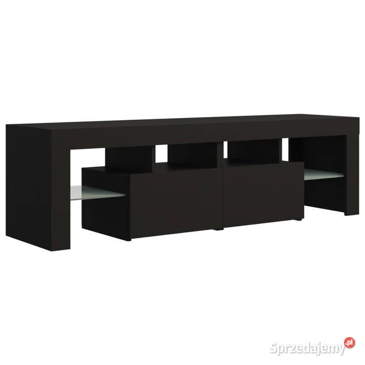 Szafka pod TV z oświetleniem LED czarna Warszawa