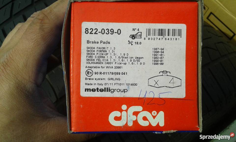 Klocki hamulcowe peugeot vw skoda seat renault osobowe Sława sprzedam