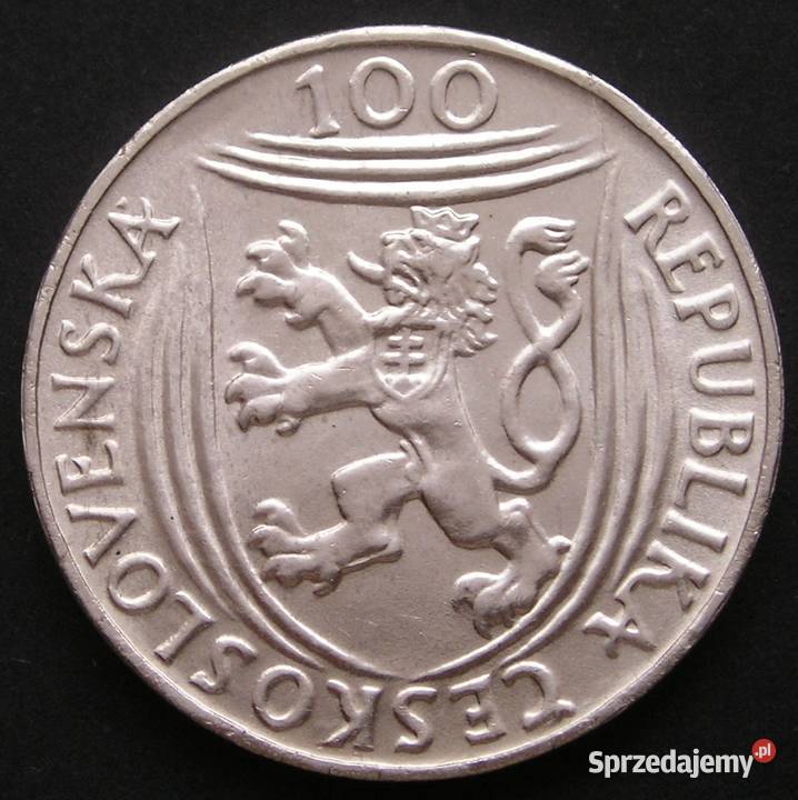 Czechosłowacja 100 koron 1951 Gottwald srebro łódzkie Łódź