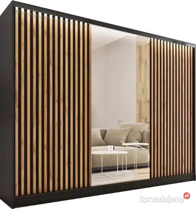 Pojemna szafa z lustrem i lamelami LOFT 250 205cm Wrocław