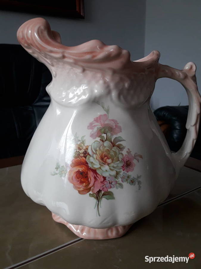Duży ceramiczny dzban w stylu wiktoriańskim lubelskie Janów Lubelski