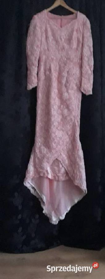 różowa koronkowa vintage koronkowa sukienka M Koronkowa  Sosnowiec