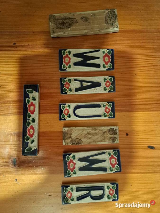 Retro plytki ozdobne ceramiczne z lat 60 tych Lubań