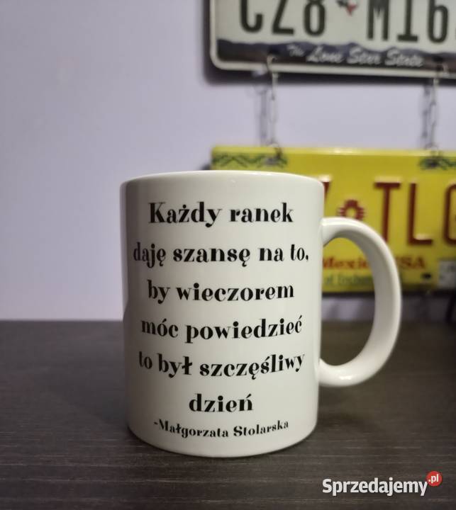 Kubek z tekstem Każdy ranek daje szanse na to by sprzedam