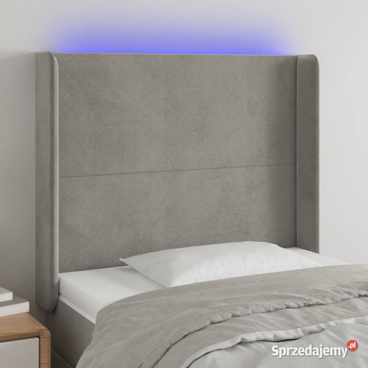 Zagłówek do łóżka z LED jasnoszary 93x16x118128 Warszawa