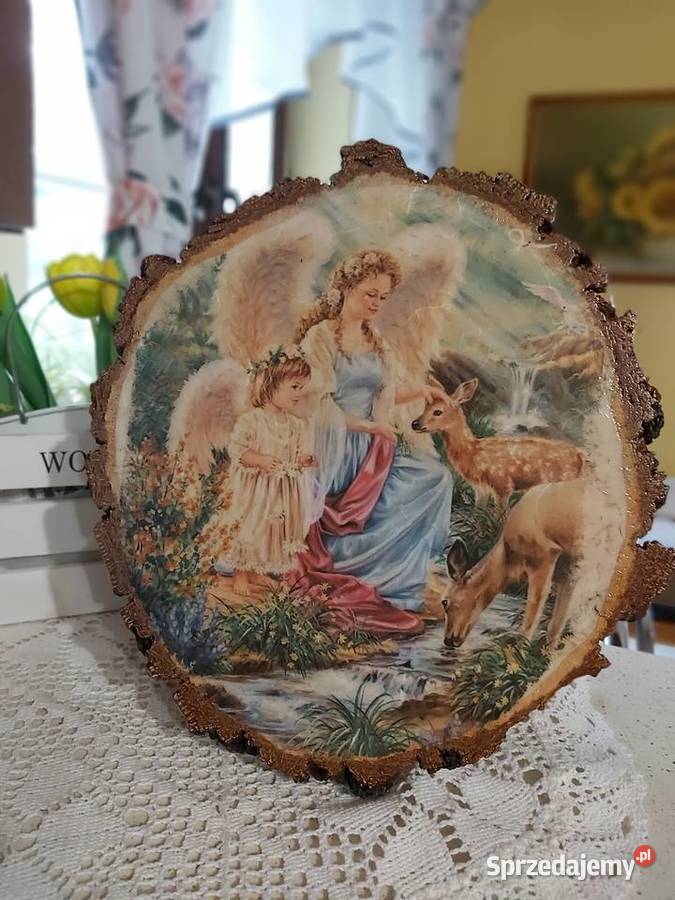 Anioły na drewniePamiątka I KOMUNII Św Dekoracje i ozdoby Dobrzechów