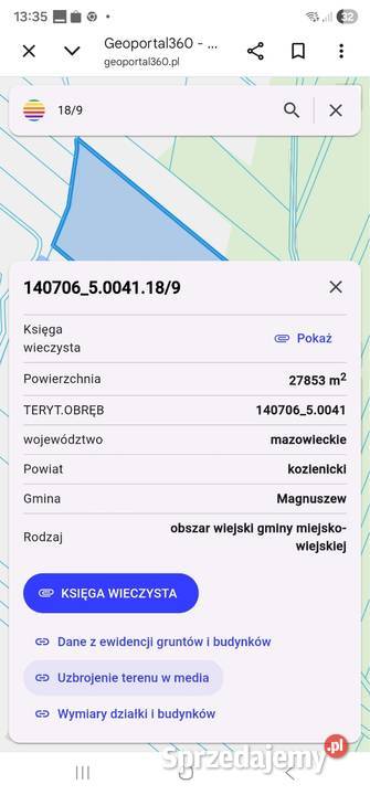 Działka Rolna Kolonia Rozniszew Warka