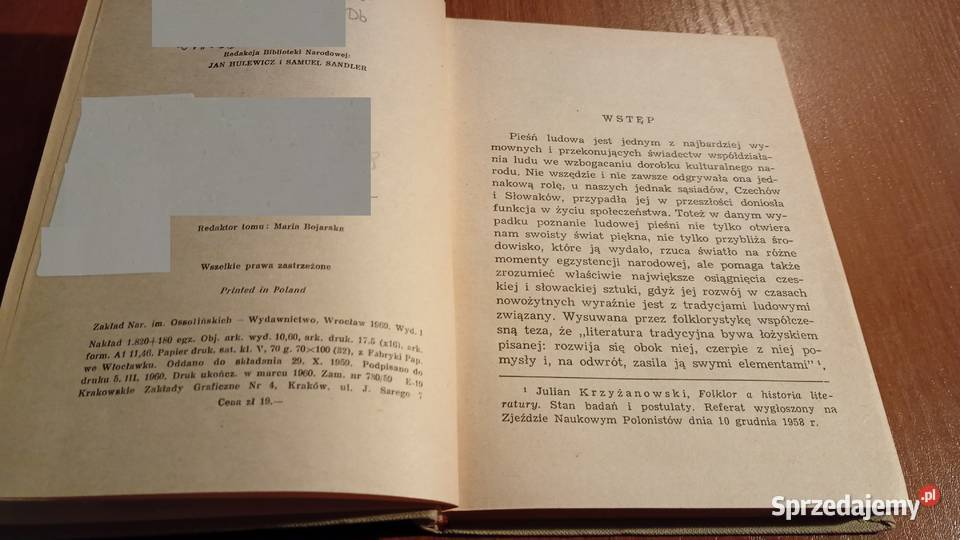 Czeska i słowacka pieśń ludowa wybór przeł Anna tradycyjny podręcznik Gdańsk