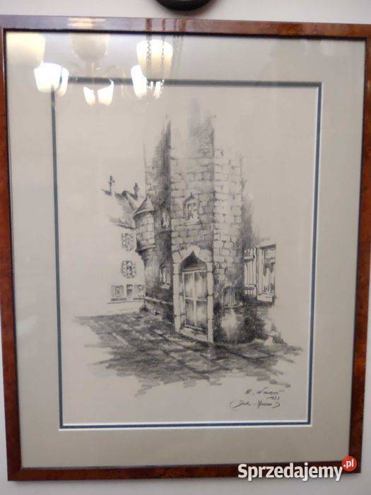 Grafika szkic Emile Wilkin 1973 r wielkopolskie