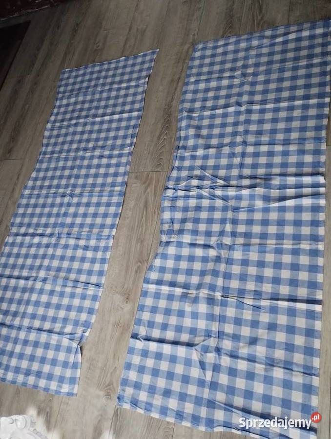 obrus z dwoma bieżnikami na ławę odcienie błękitu Poznań