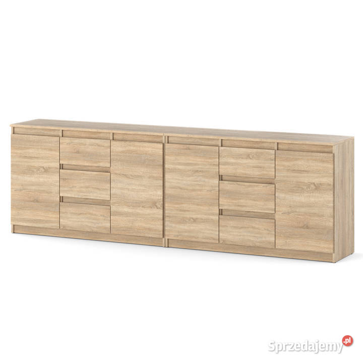 Komoda Dąb Sonoma 240 Duże 6 Szuflad Nowoczesna 35cm Elbląg sprzedam