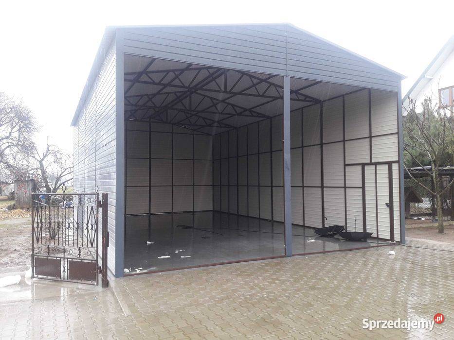Garaż Blaszany Wiata o wymiarach 12x6m OTWARTA Garaże i miejsca postojowe Gorlice