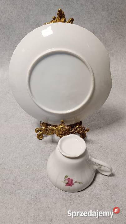 Piękny zdobiony duet filiżanka Porcelana i szkło