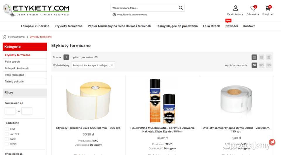 Sklep internetowy wwwetykietycom sprzedam