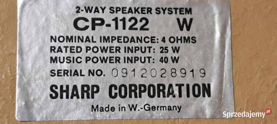 Kolumny vintage Sharp CP1122 Krotoszyn