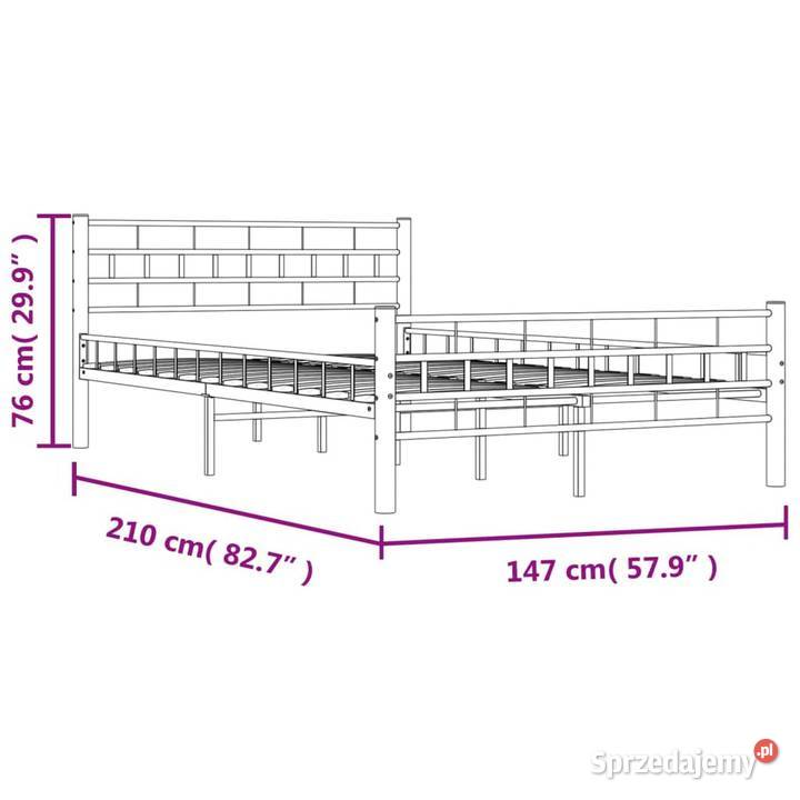 vidaXL Rama łóżka czarna stal 140 x 200 Łóżka i materace sprzedam