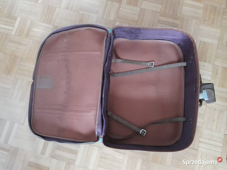 Walizka vintage szaro beżowa mazowieckie Warszawa