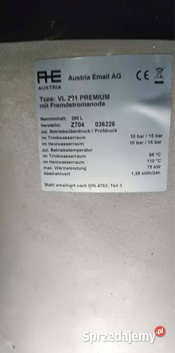 ZbiornikZasobnik wody CWU 200L Biały Dunajec sprzedam