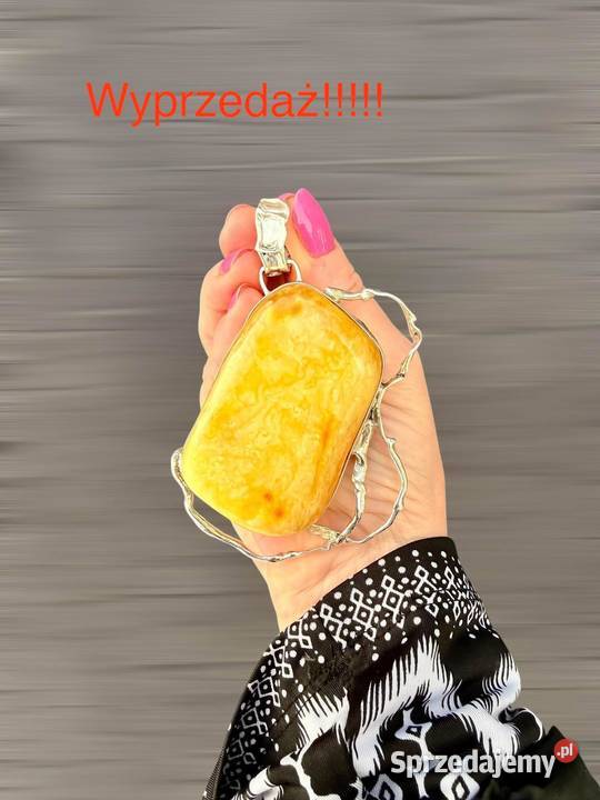WYPRZEDAŻ wisior unikat srebro 925 bursztyn pomorskie sprzedam